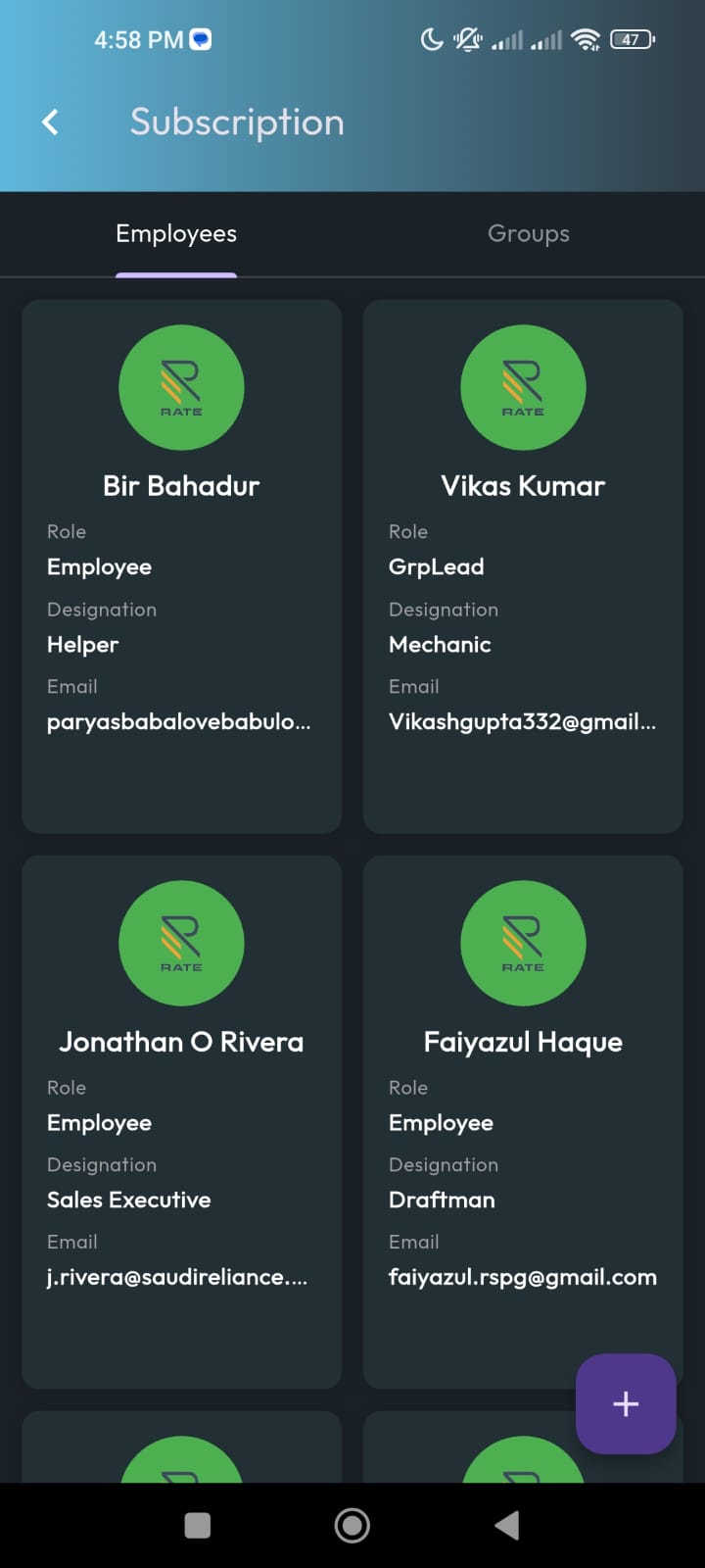 RateOp mobile app screen 12